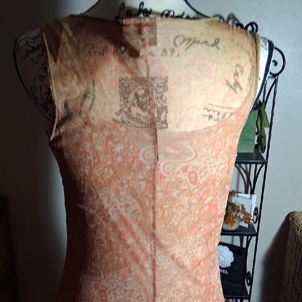 La Belle Orange Sheer Y2K Sleeveless Boho Dress Size M - Picture 12 of 16